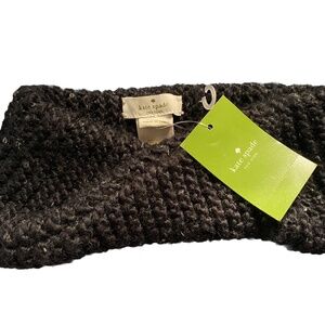 Kate Spade Sequin Knit Twisted Headband - Black w/ Sequins